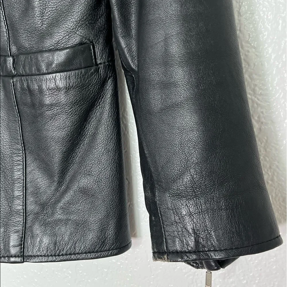 Vintage GIVENCHY black leather 90s Y2K goth jacket S